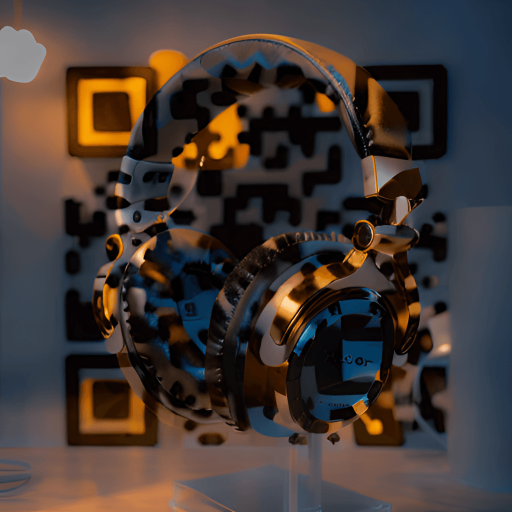 Futuristic Headphones QR Art